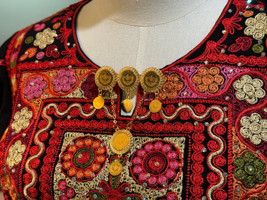 Traditional Golden Coin Brooch