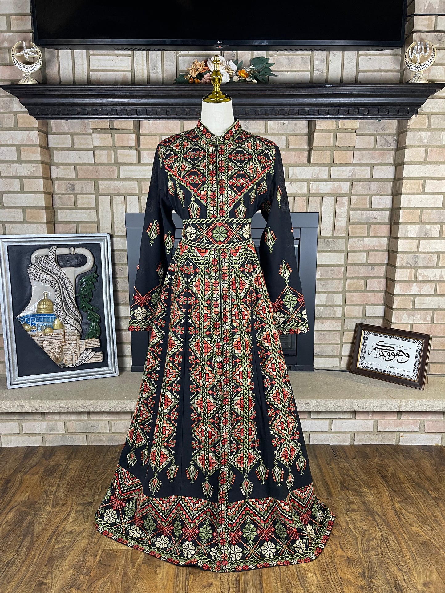 Black/Green Jadayel Qaftan