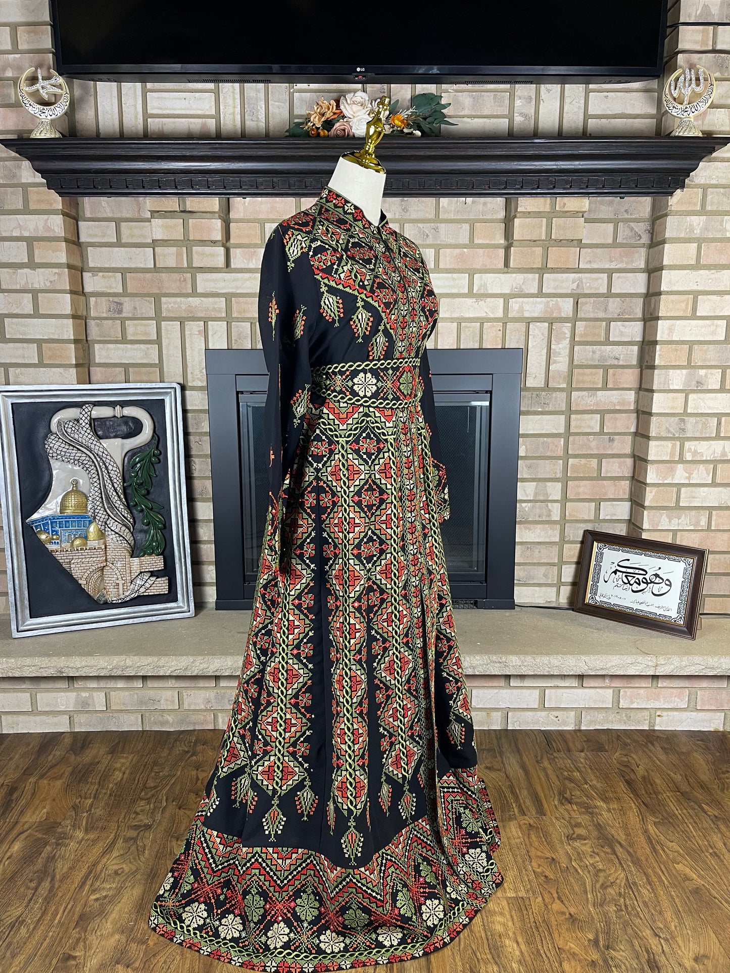 Black/Green Jadayel Qaftan
