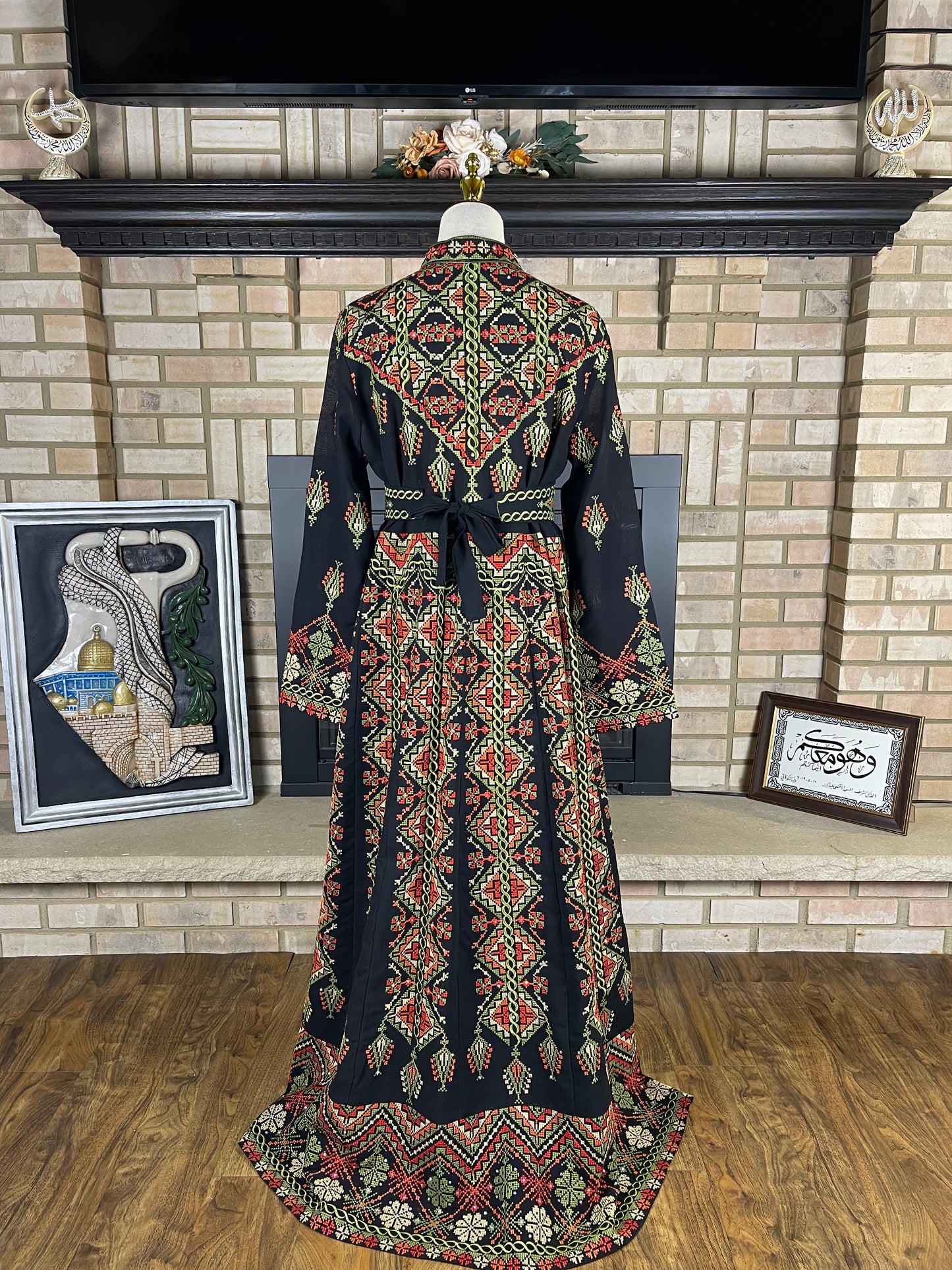 Black/Green Jadayel Qaftan