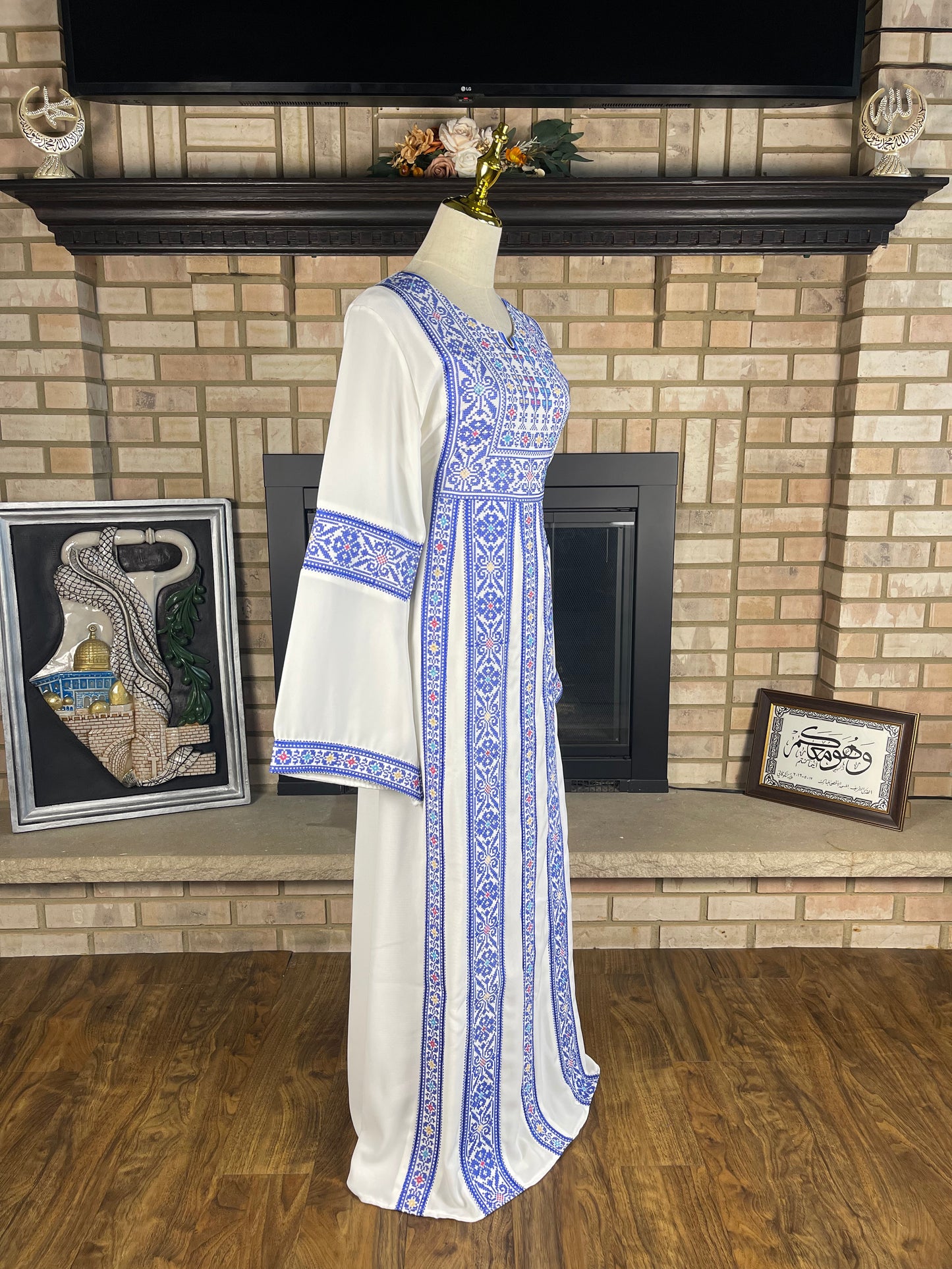 White/Blue Jerusalem Thobe