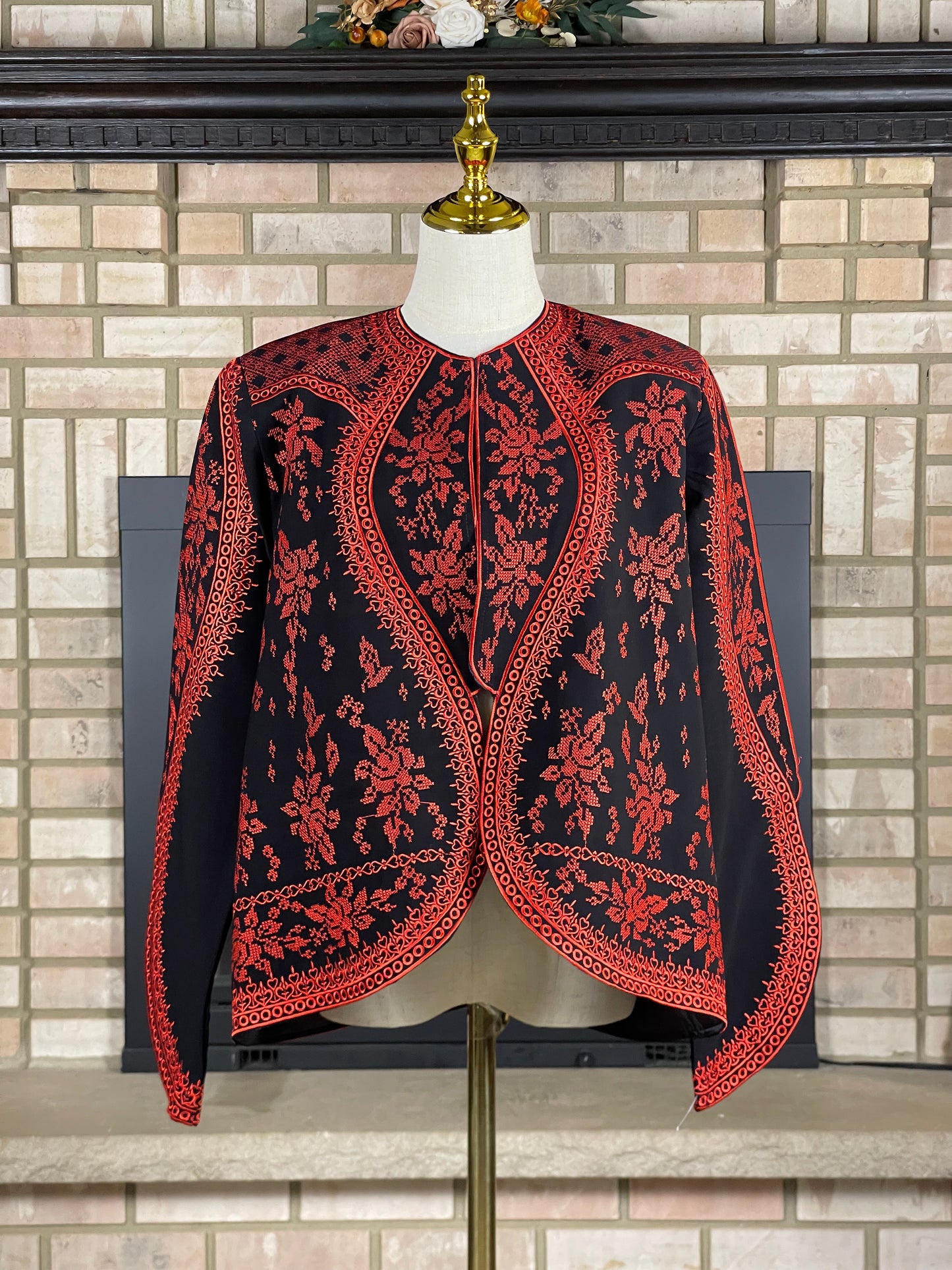 Red Embroidery Cardigan