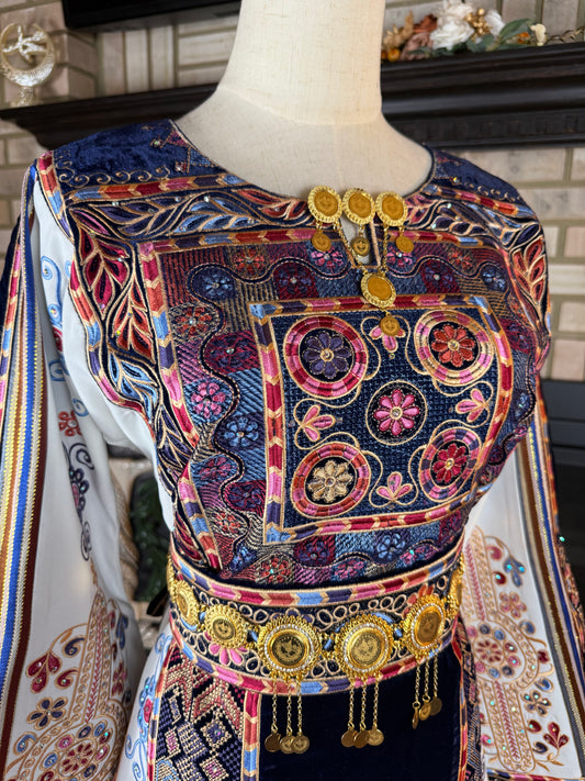 Navy Velvet Malaka Thobe