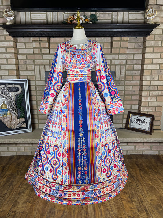 White/Blue Bridal Thobe