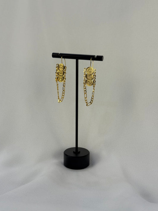 Traditional Golden Coin "Lira" Earrings