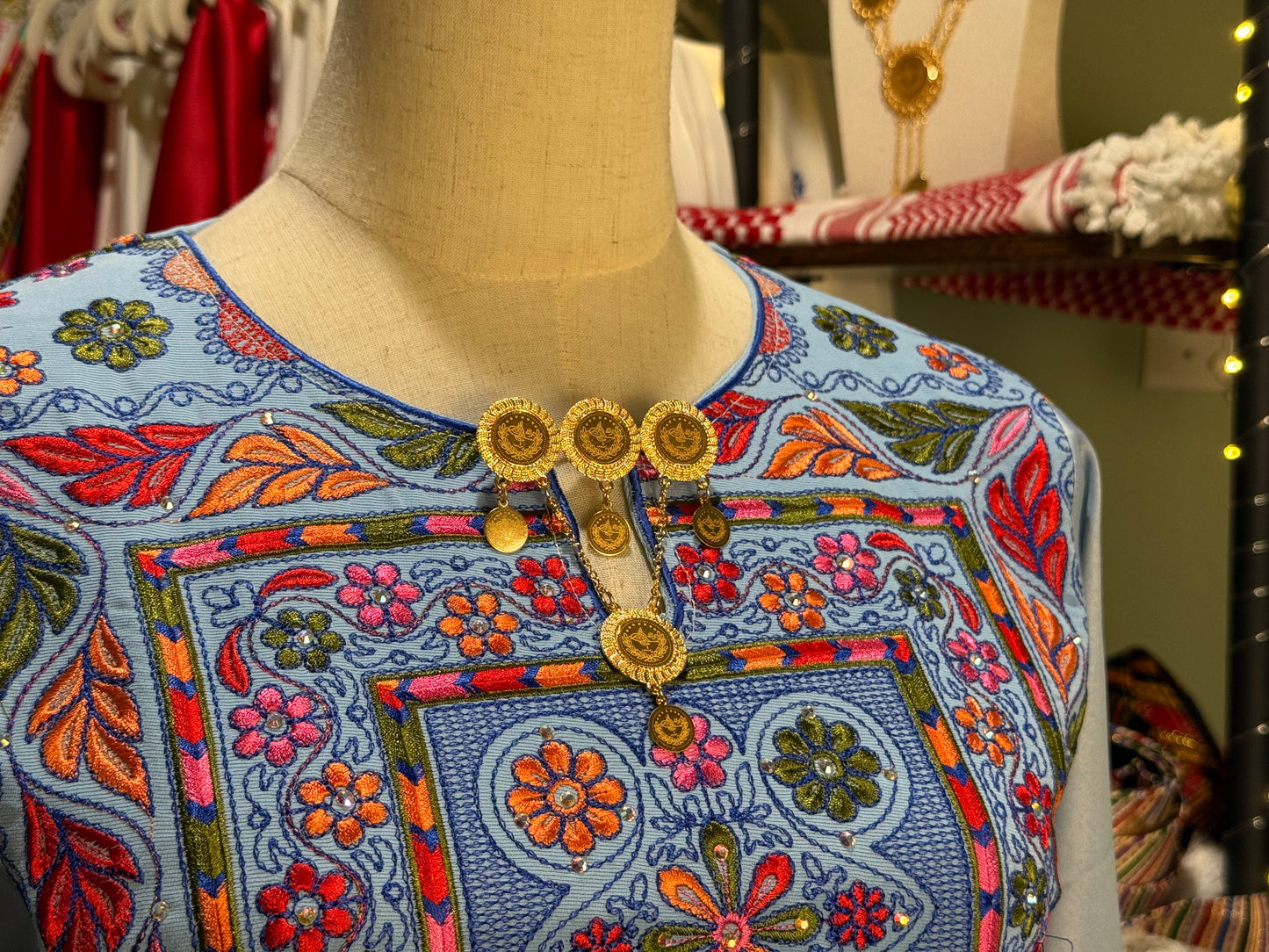 Traditional Golden Coin "Lira" Brooch (4 Liras)