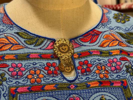 Traditional Golden Coin "Lira" Brooch (1 Lira)