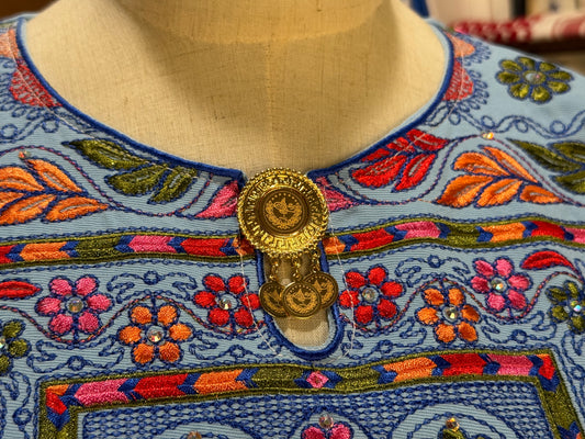 Traditional Golden Coin "Lira" Brooch (1 Lira)