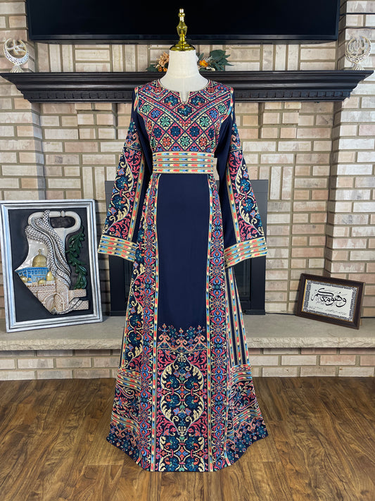 Navy Blue Gaza Thobe