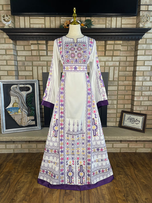 White/Purple Al-Wurood Thobe
