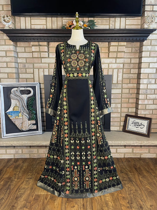 Black/Green Al-Wurood Thobe