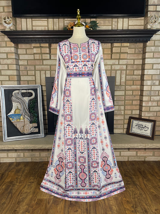 White/Purple Nuseirat Thobe
