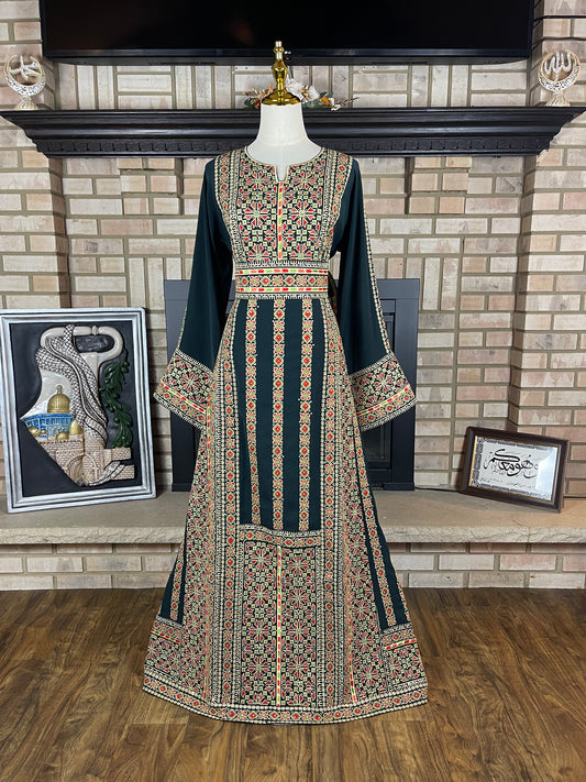 Dark Green Beisan Thobe