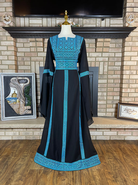 Black/Baby Blue Tulkarm Thobe